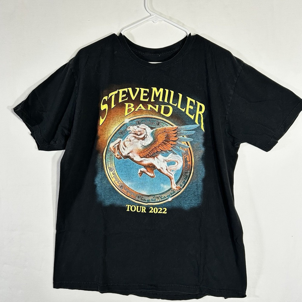Steve Miller Band Tour 2022 T Shirt Black Pegasus Book Of Dreams Concert Merch